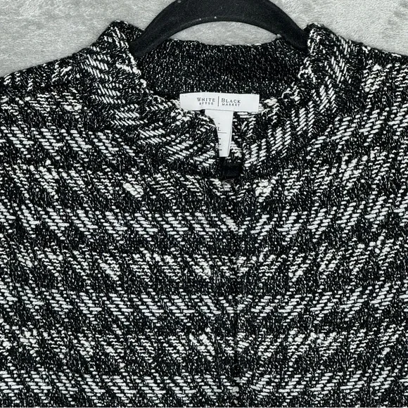 White House Black Market Womens Blazer XL Black Tweed Texture Jacket Long Sleeve - Picture 4 of 8